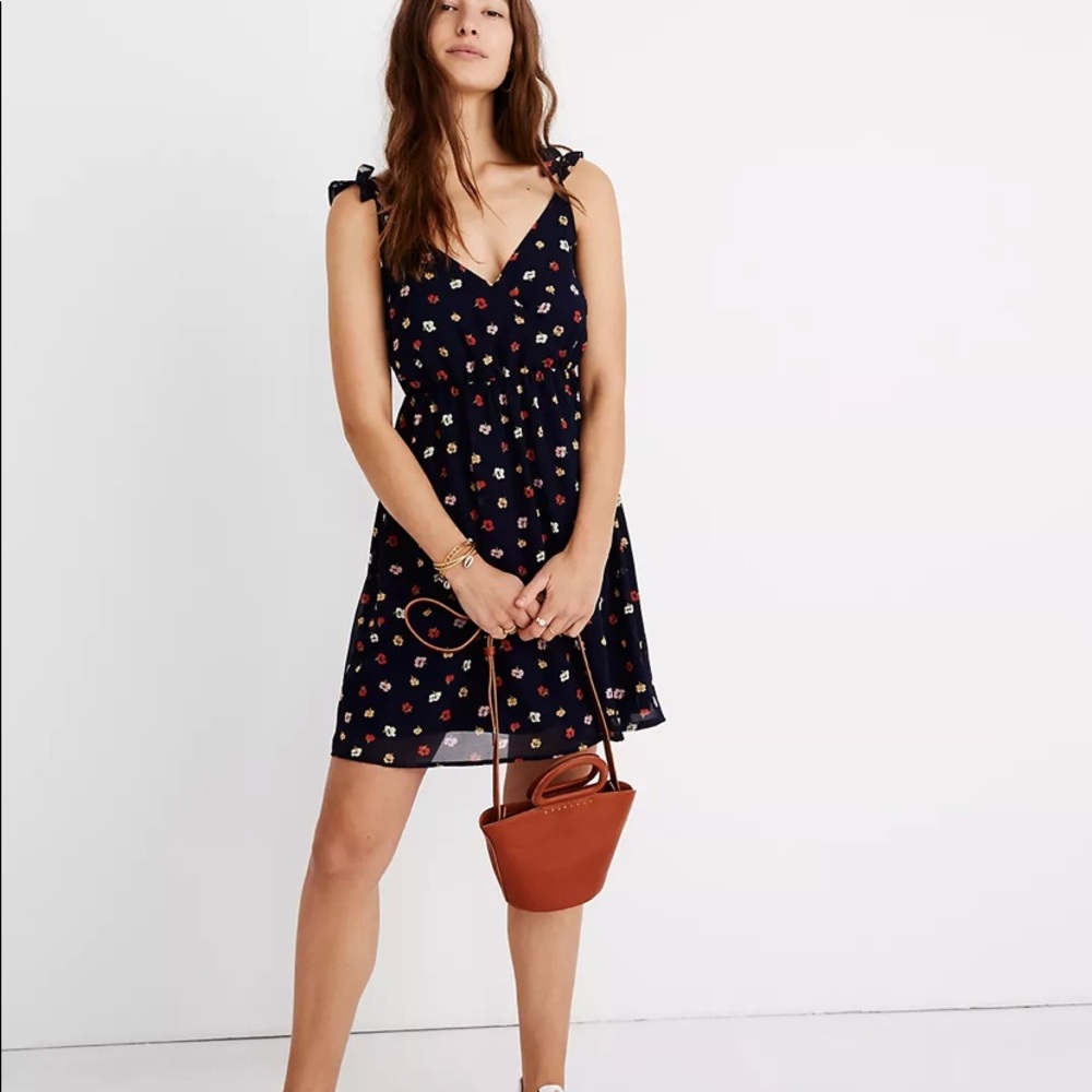 Madewell Ruffle-Strap Wrap Dress in Confetti Floral